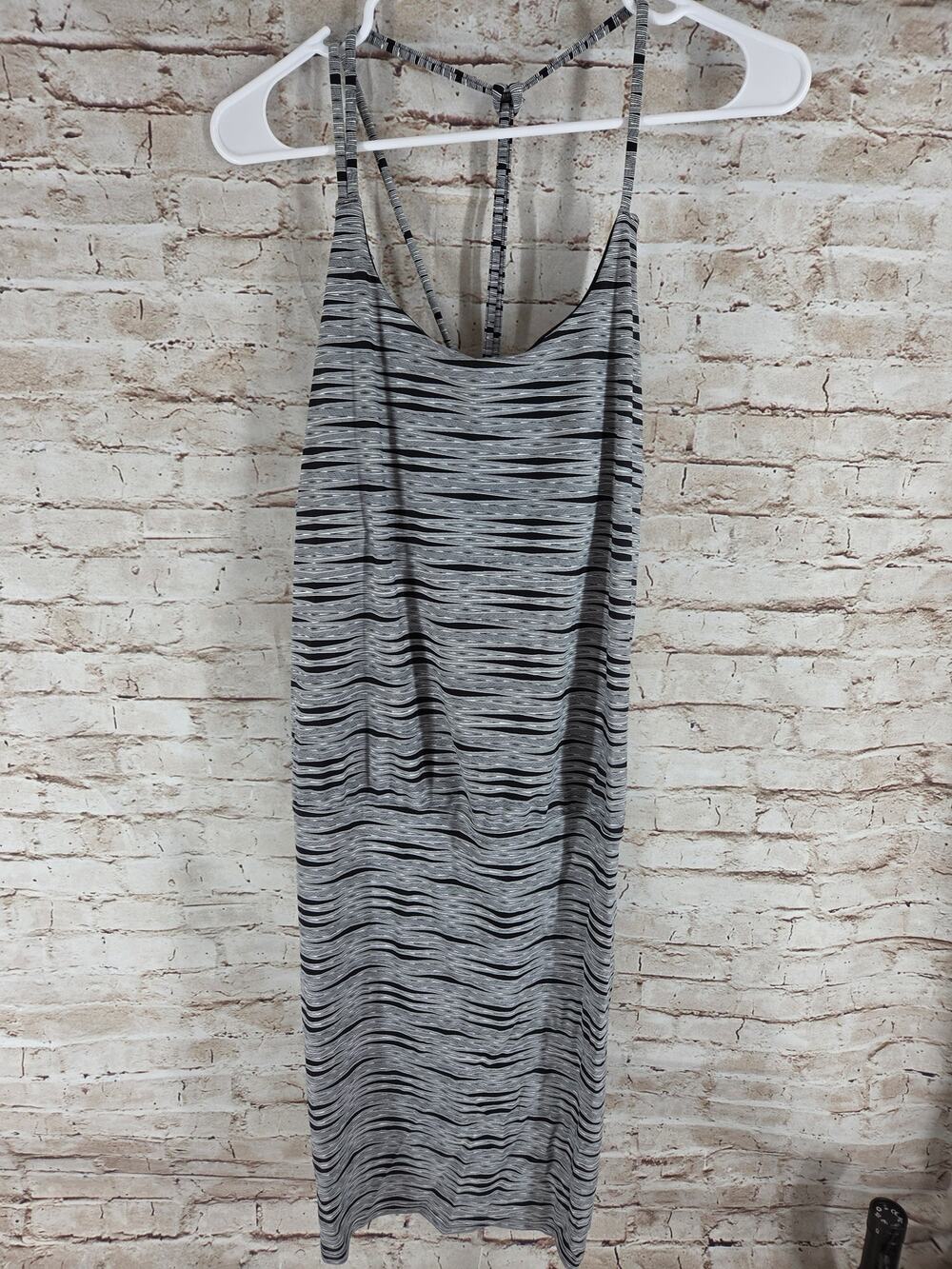 Athleta Striped Black White Dress Large Tank Top Style